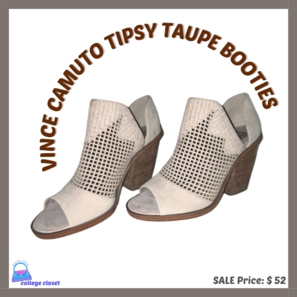 Vince Camuto Shoes - Tipsy Taupe Suede Booties (Vince Camuto)